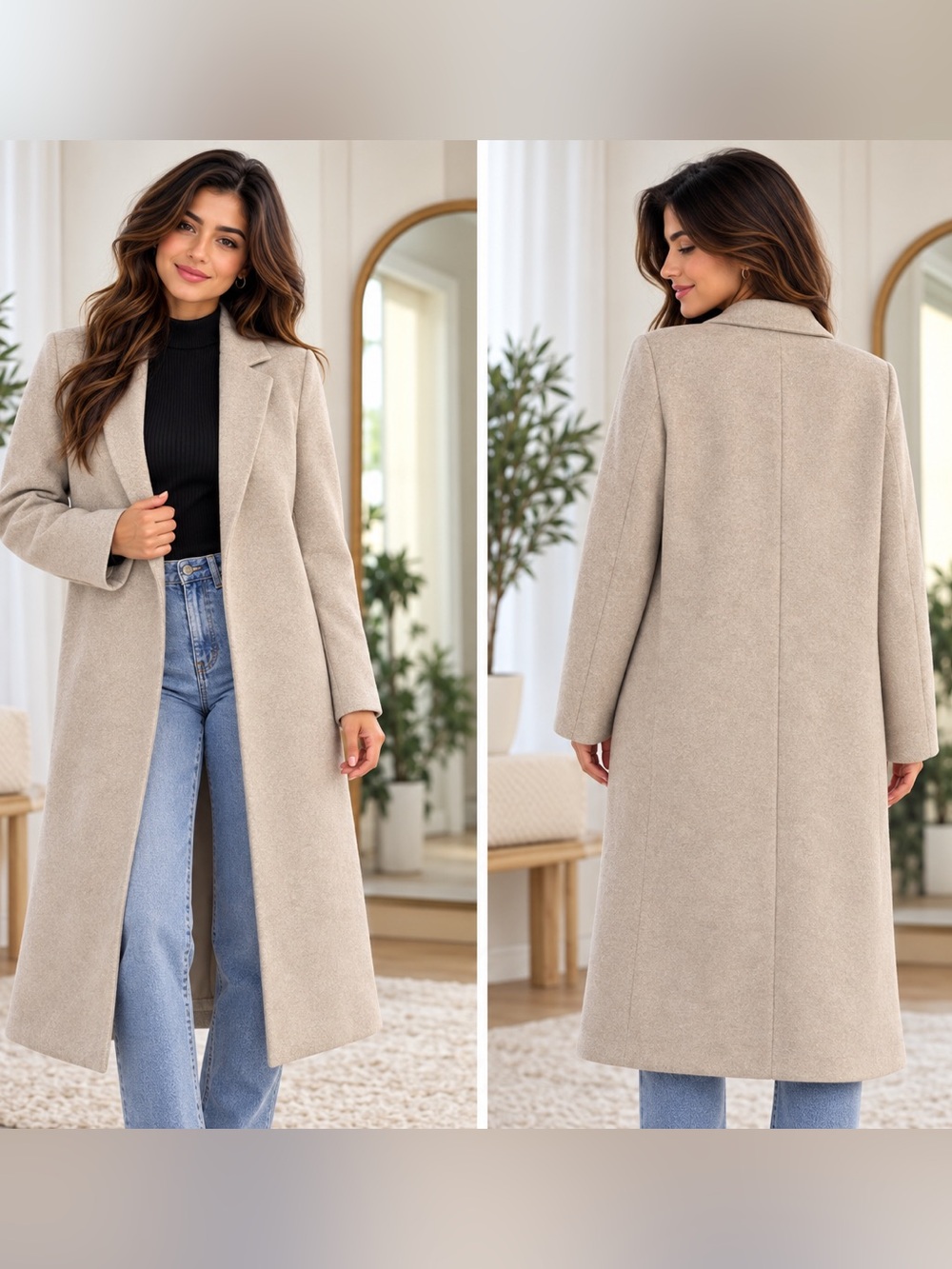 Zara Beige Long Trench Coat